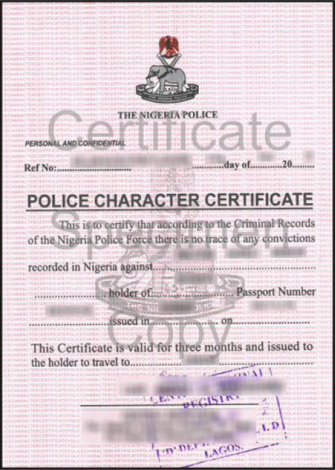 Nigeria police character certificate